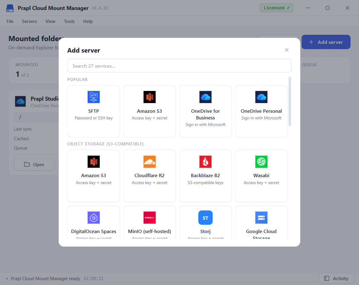 cloud mount manager
