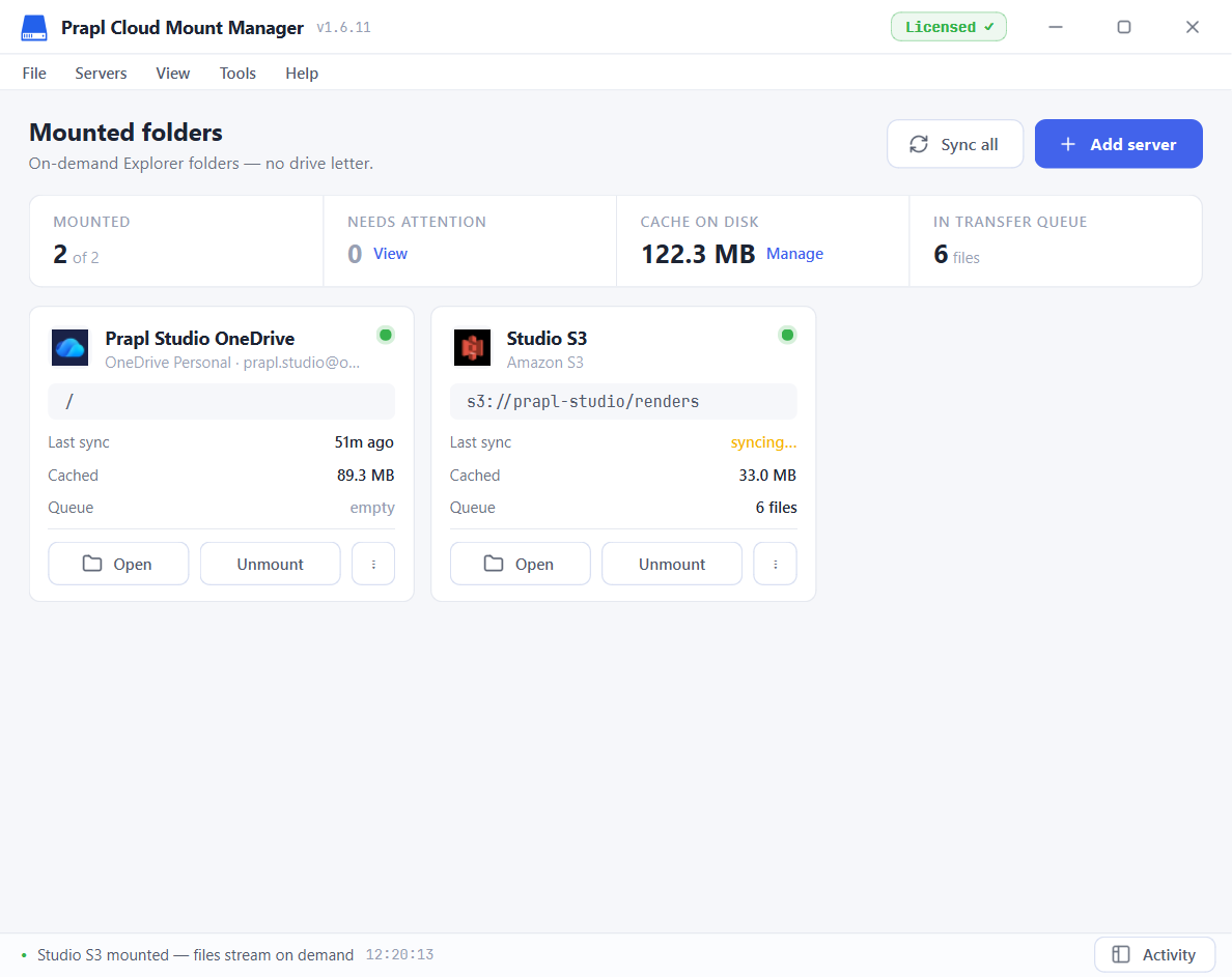 prapl cloud mount manager