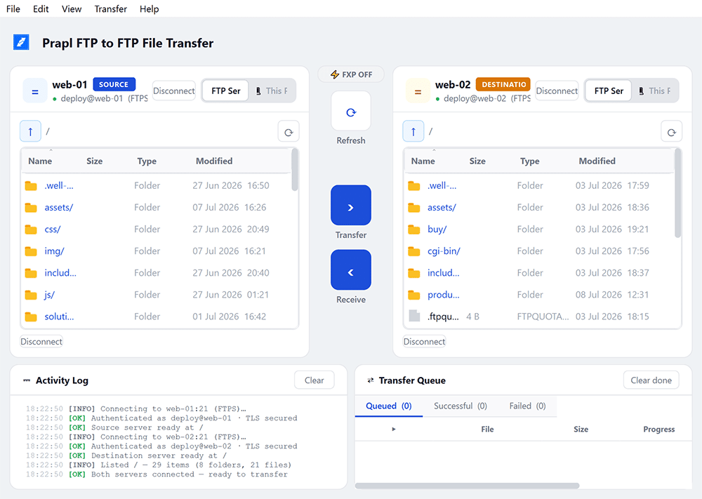 ftp to ftp file transfer.