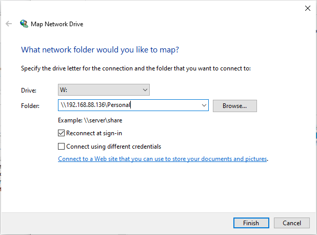 enter folder path
