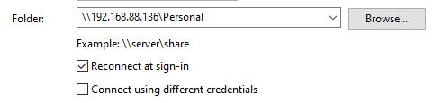 Select Reconnect at sign-in