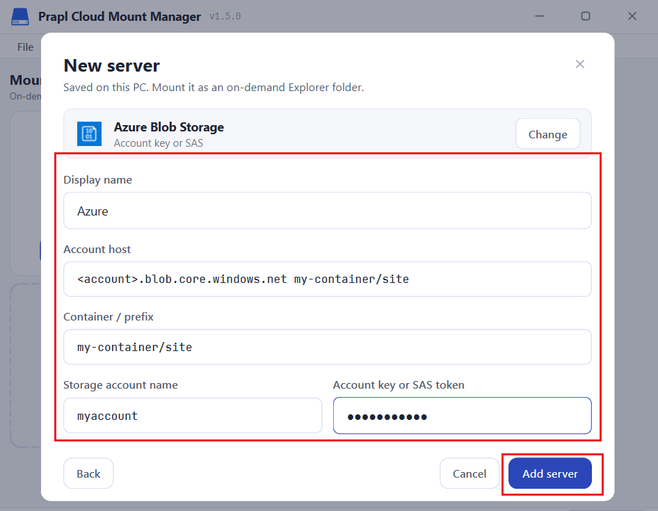 Mount Azure Blob Storage in Windows File Explorer
