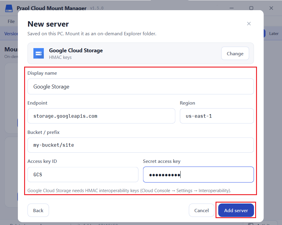 Google Cloud Storage Desktop app