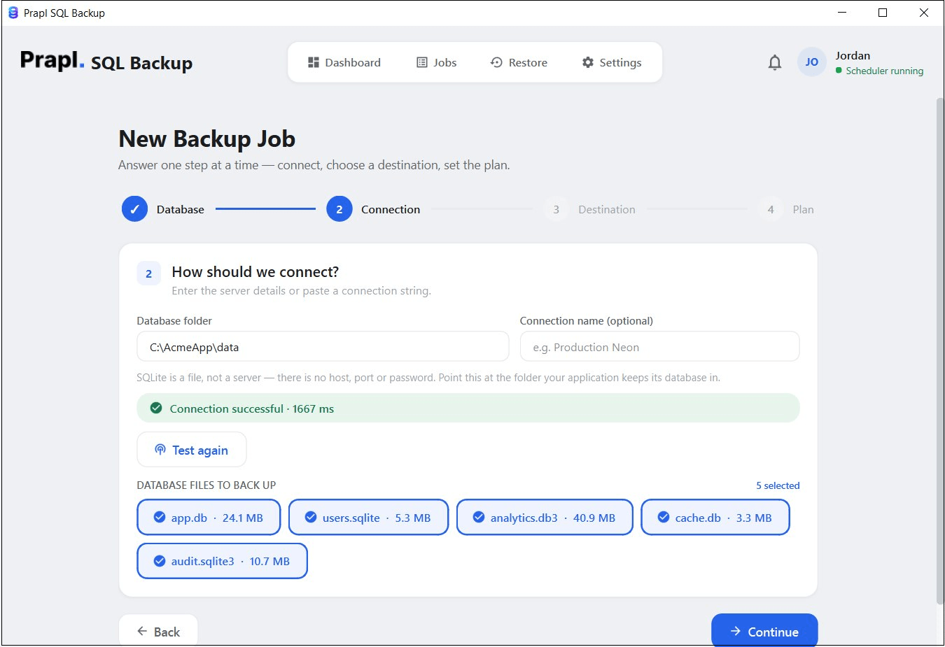 backup sqlite database